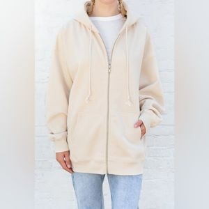 Brandy Melville Christy Oversized Fit Hoodie in Cream/Ivory